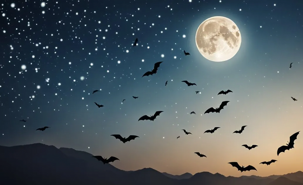 bats in night sky